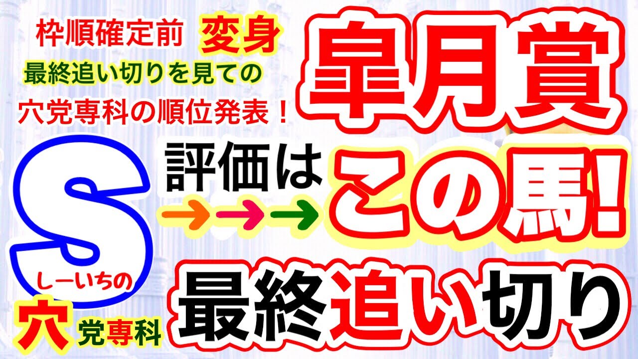 【皐月賞2023】しーいちの穴党専科最終追い切評価の順位発表