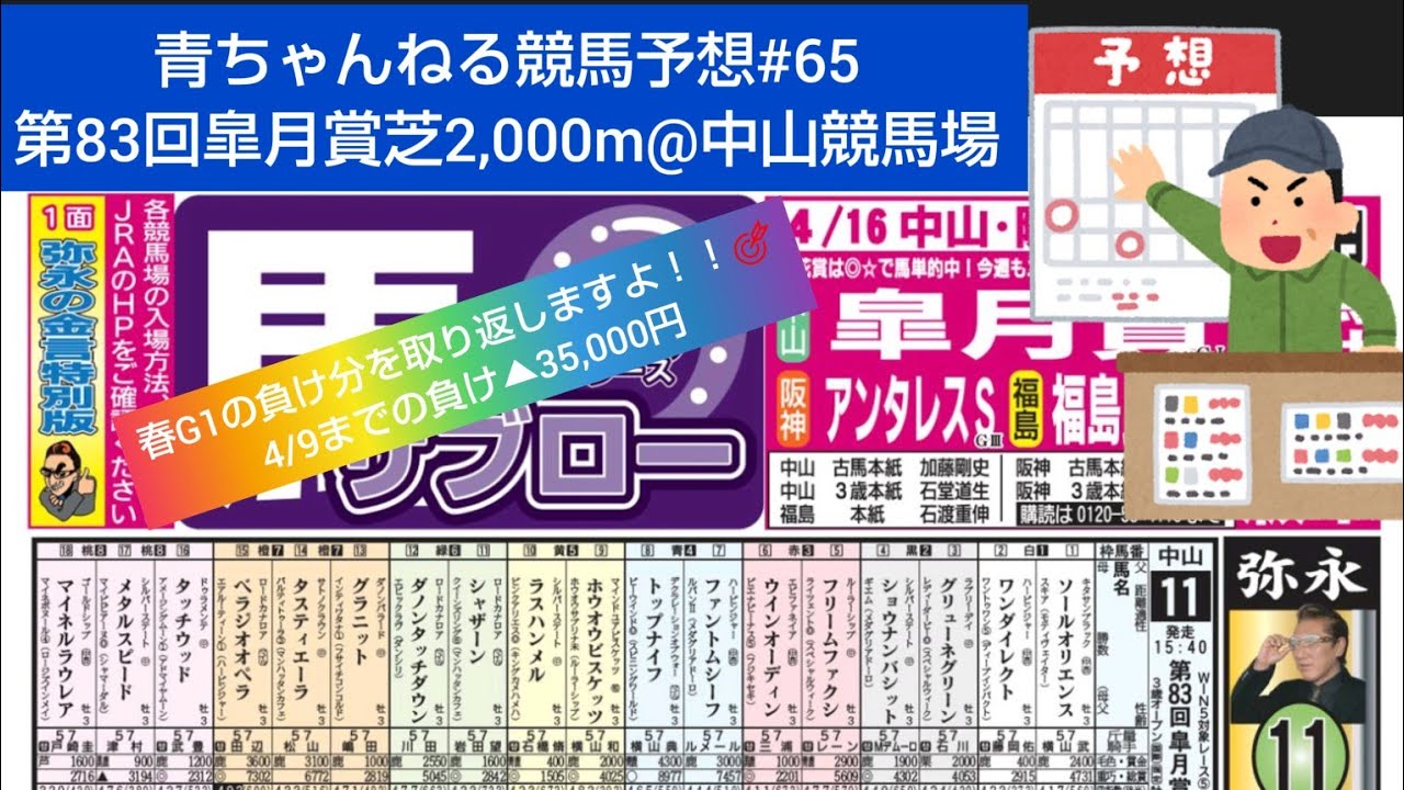 【競馬予想#65】2023年4月16日皐月賞G1芝2,000m@中山競馬場
