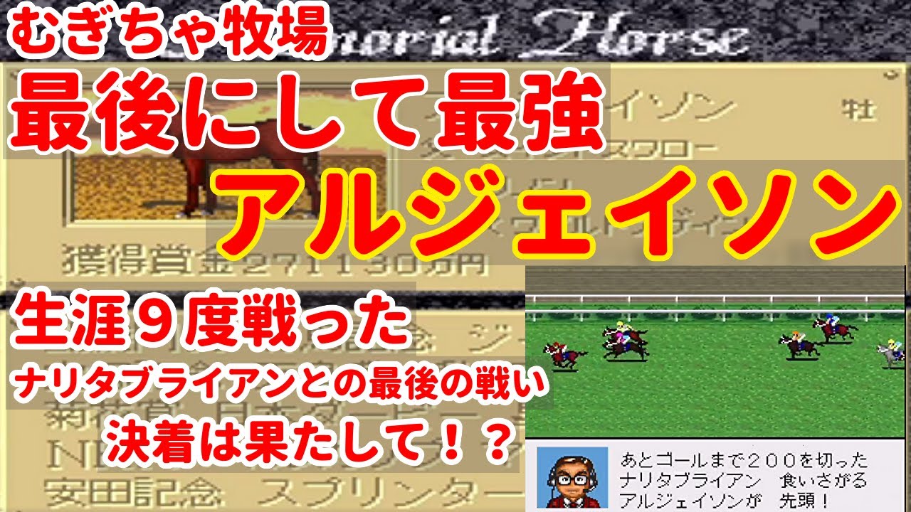 むぎちゃ牧場【最後の戦い！！】最後にして最強『アルジェイソン』とくと見よ！！生まれた馬は必ず育てる、一度に育てる馬は１頭縛りでプレイ　#２４【ダビスタ９６】