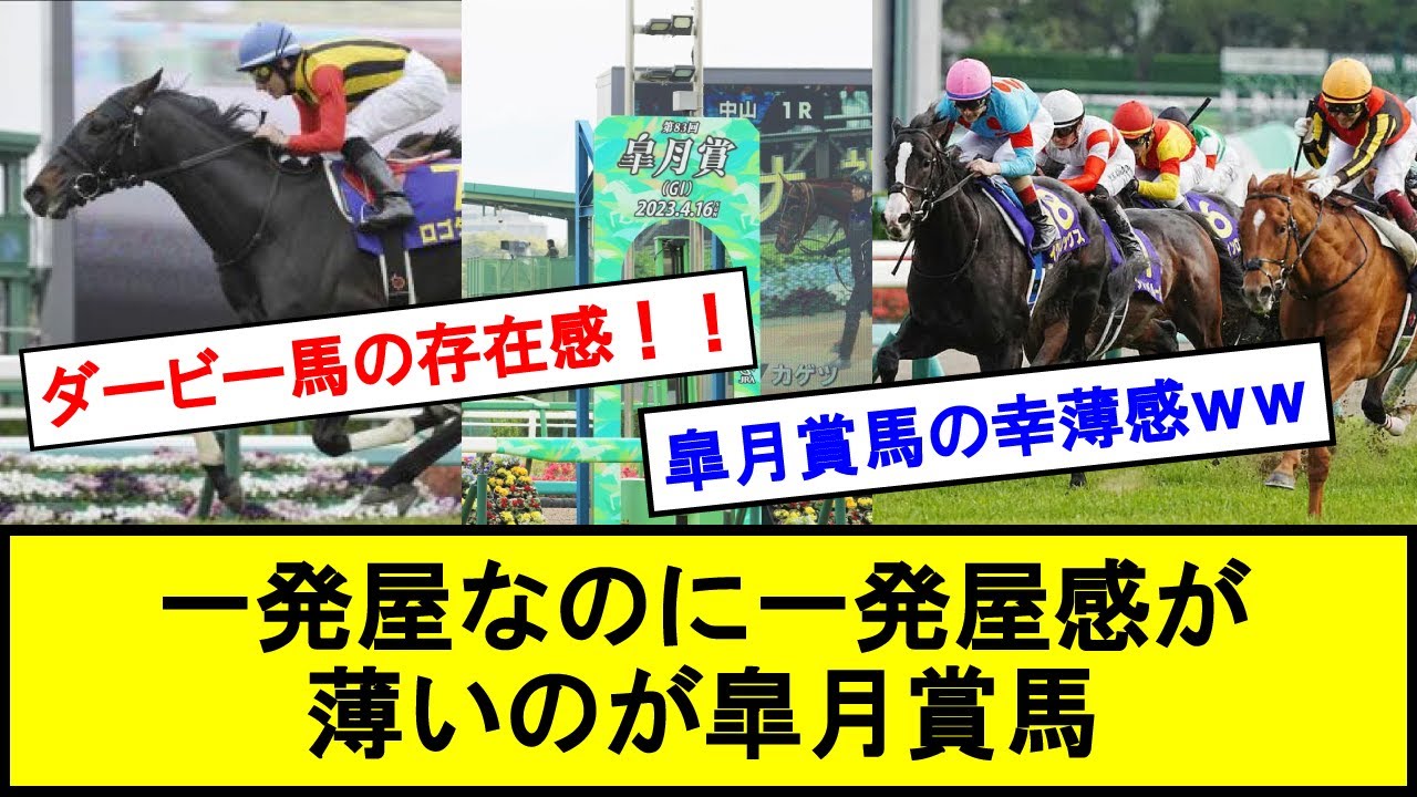 【悲報】皐月賞馬→「一発屋なのに一発屋感が薄い」に対するみんなの反応集