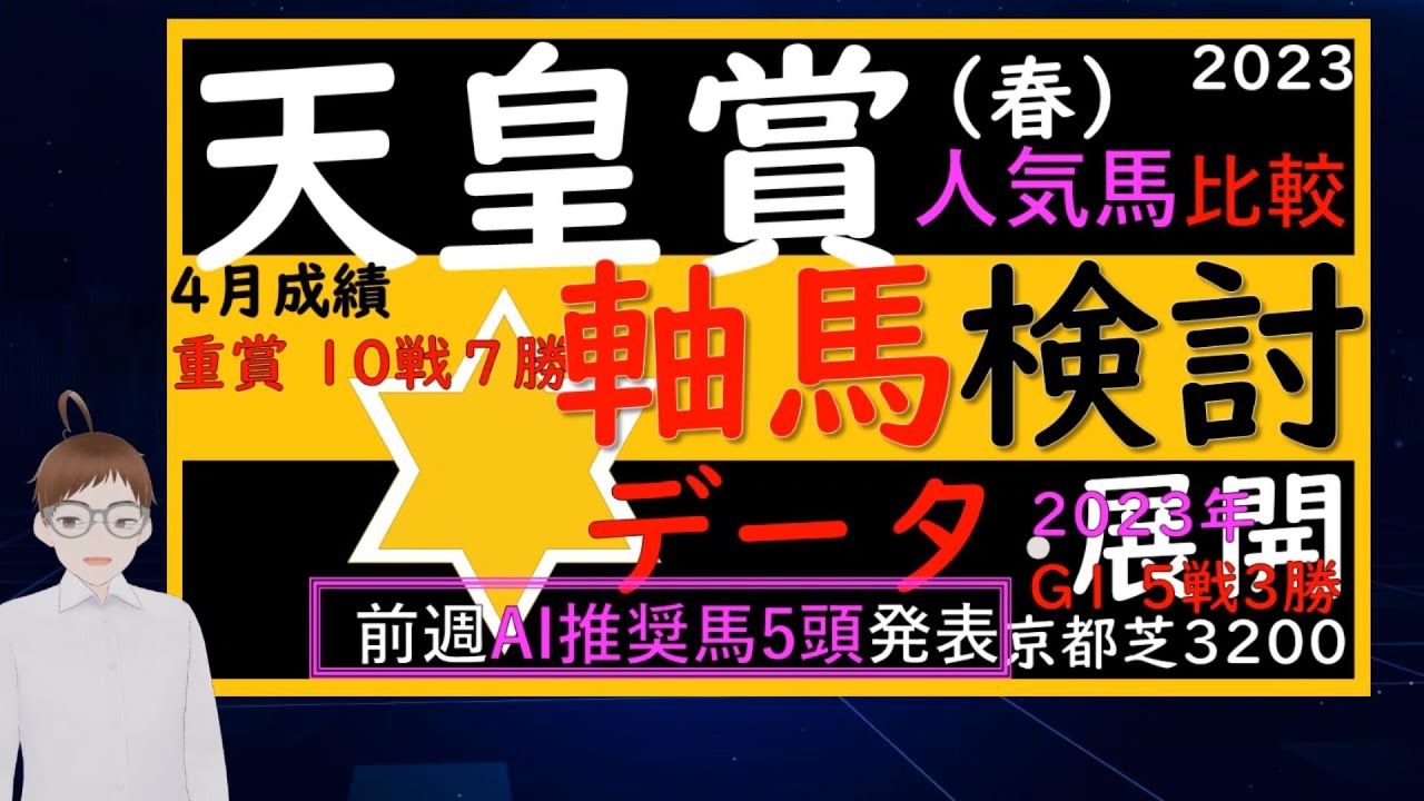 【人気馬比較】今週から前週段階AI推奨馬も発表します！！　天皇賞春2023