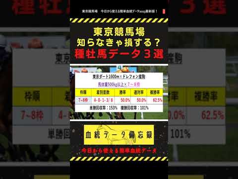 【競馬】東京競馬場注目種牡馬データ3選！知らなきゃ損する？好成績種牡馬データご紹介！#shorts