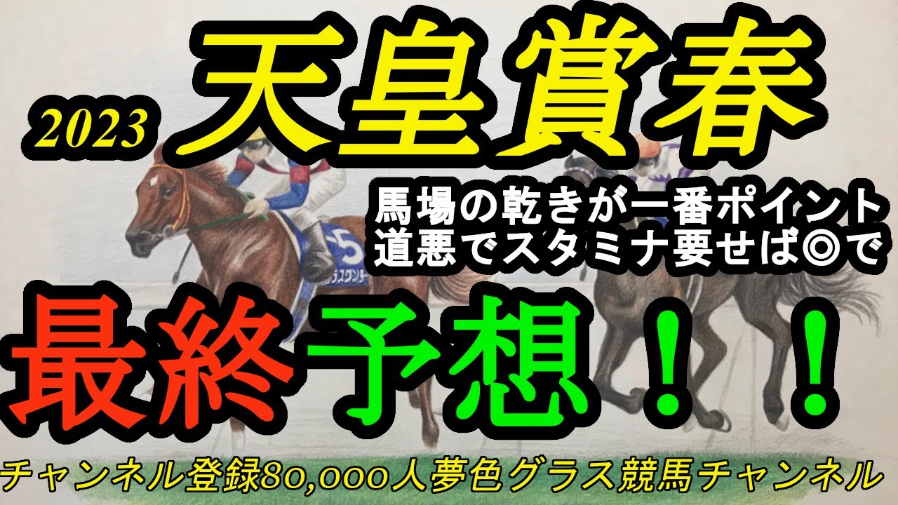 【最終予想】2023天皇賞春！馬場の回復具合が何よりも大事になってしまう1戦！本命馬は道悪ならば有利に！