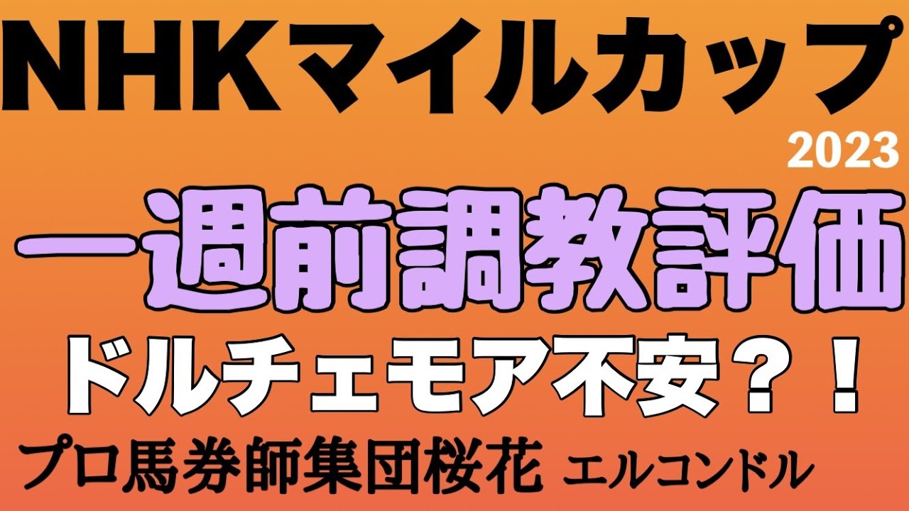 プロ馬券師集団桜花エルコンドル氏のNHKマイルカップ2023一週前調教評価！！ドルチェモアの動き大丈夫か？！人気薄の馬の動きがいい！