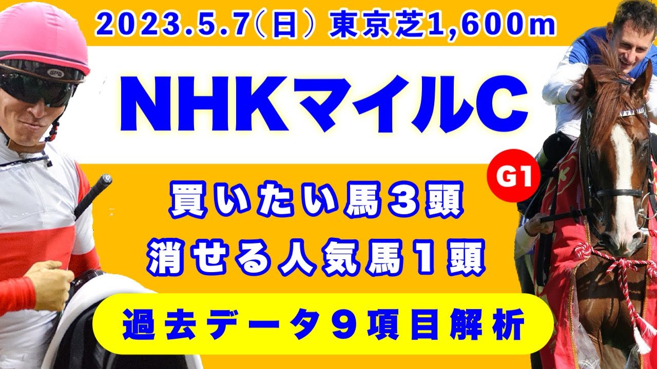 【NHKマイルカップ2023】過去データ9項目解析!!買いたい馬3頭と消せる人気馬1頭について(競馬予想)