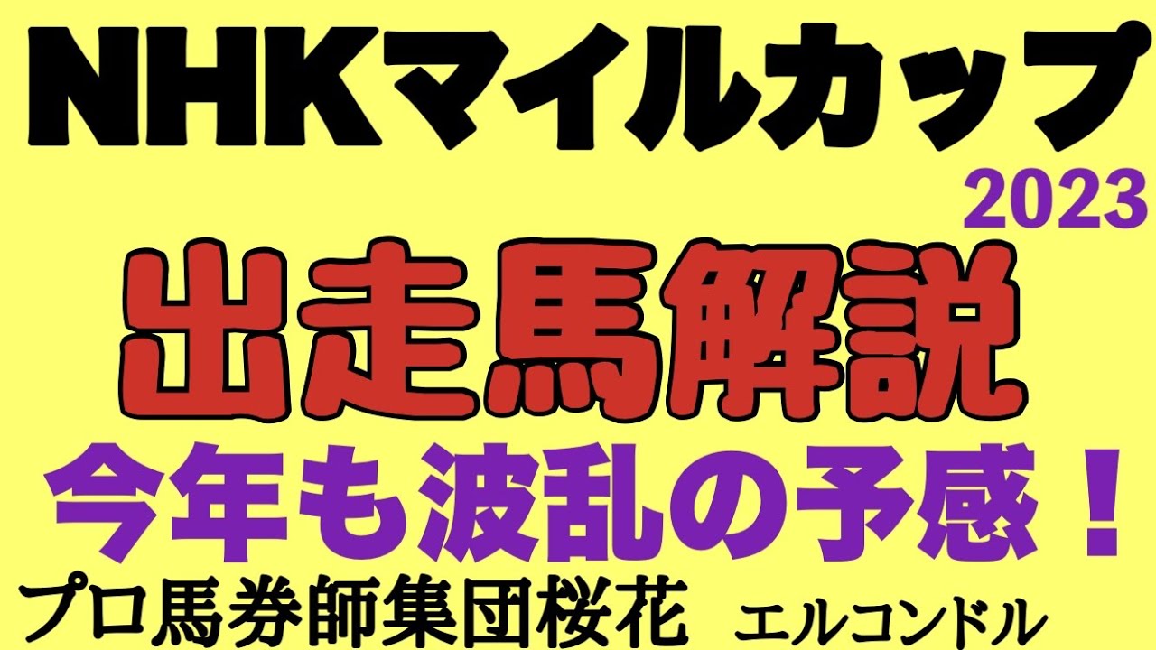 プロ馬券師集団桜花エルコンドル氏のNHKマイルカップ2023出走馬解説！！波乱が多いＧ１レースだが今年も前哨戦を見る限り例年になく実力拮抗でどの馬にもチャンスあり？！