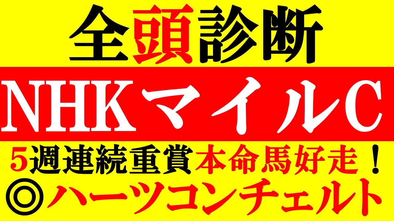 【NHKマイルC 全頭診断 2023】5週続けて重賞本命馬好走中！青葉賞◎ハーツコンチェルト2着！○スキルヴィング1着！◎ラッキースワイネス1着！◎ロマンチックウォリアー1着！