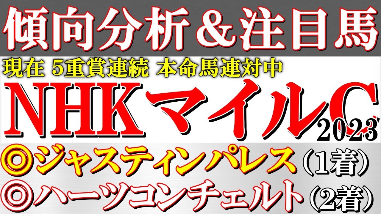 【NHKマイルカップ2023 予想】現在５重賞連続本命馬連対中！波乱が起こりやすい理由はコレ！血統的にプラス要素しかない注目馬＆データ推奨馬を発表！