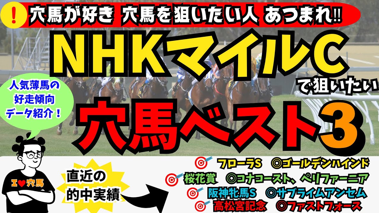 【NHKマイルC　穴馬ランキング】第134話 NHKマイルC 2023 ～穴党必見！NHKマイルCで狙いたい穴馬ランキングベスト３！～