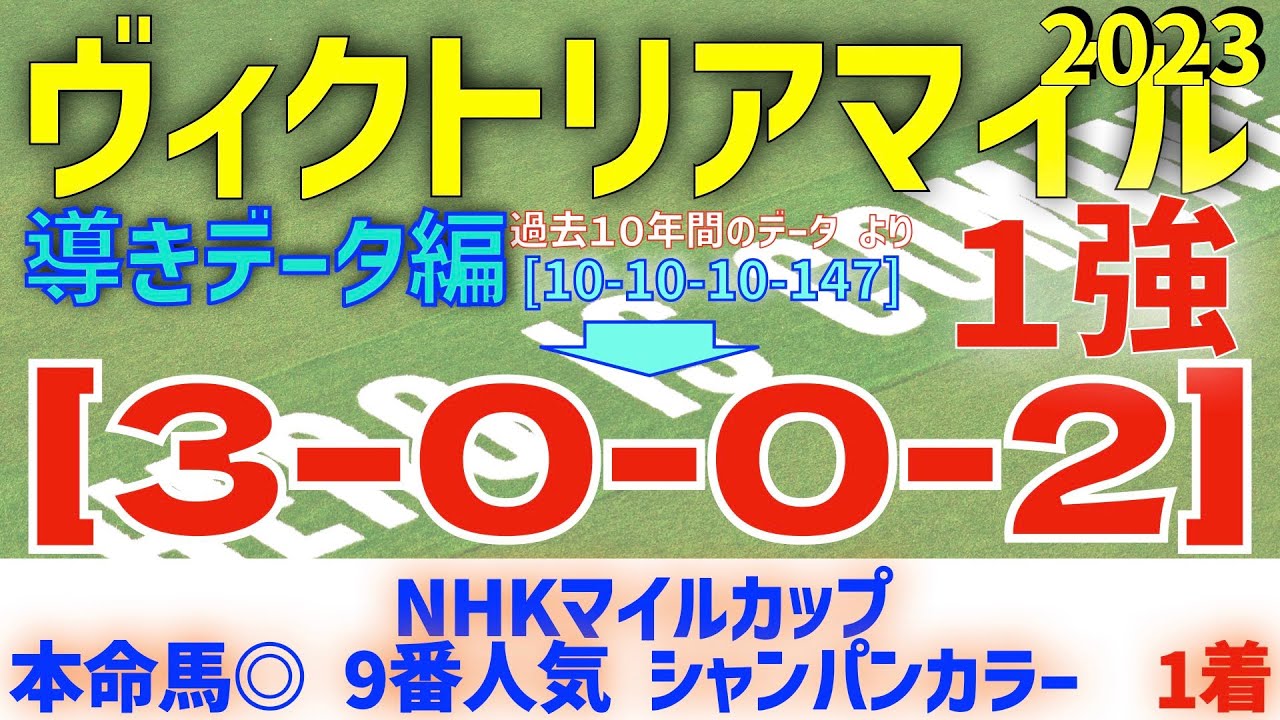 【ヴィクトリアマイル2023】過去10年間のデータから導かれた1強とは！　鉄板データ【データ傾向】【競馬予想】
