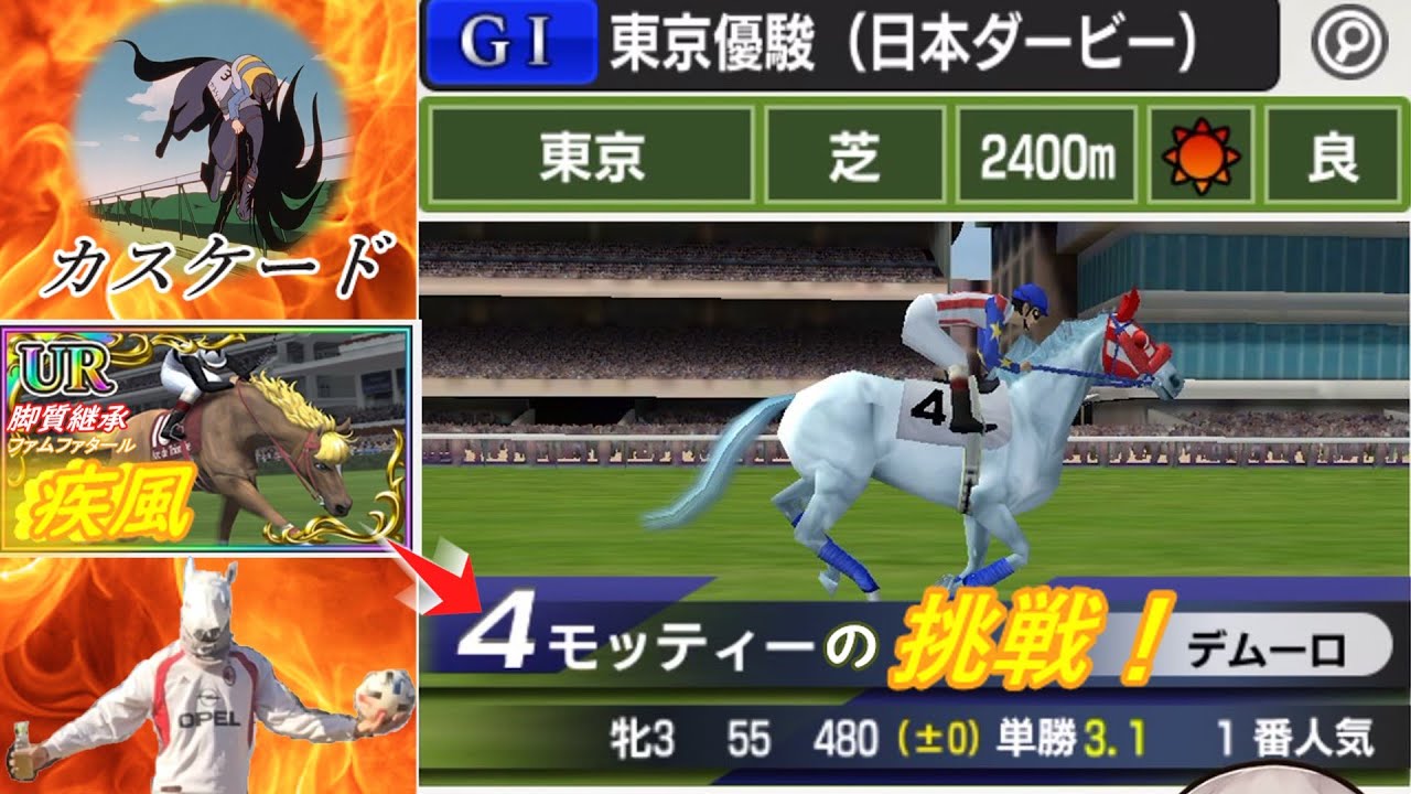 【モッティー号の挑戦】スターホースポケット・東京優駿・日本ダービー　脚質継承「疾風」ファムファタール・カスケード