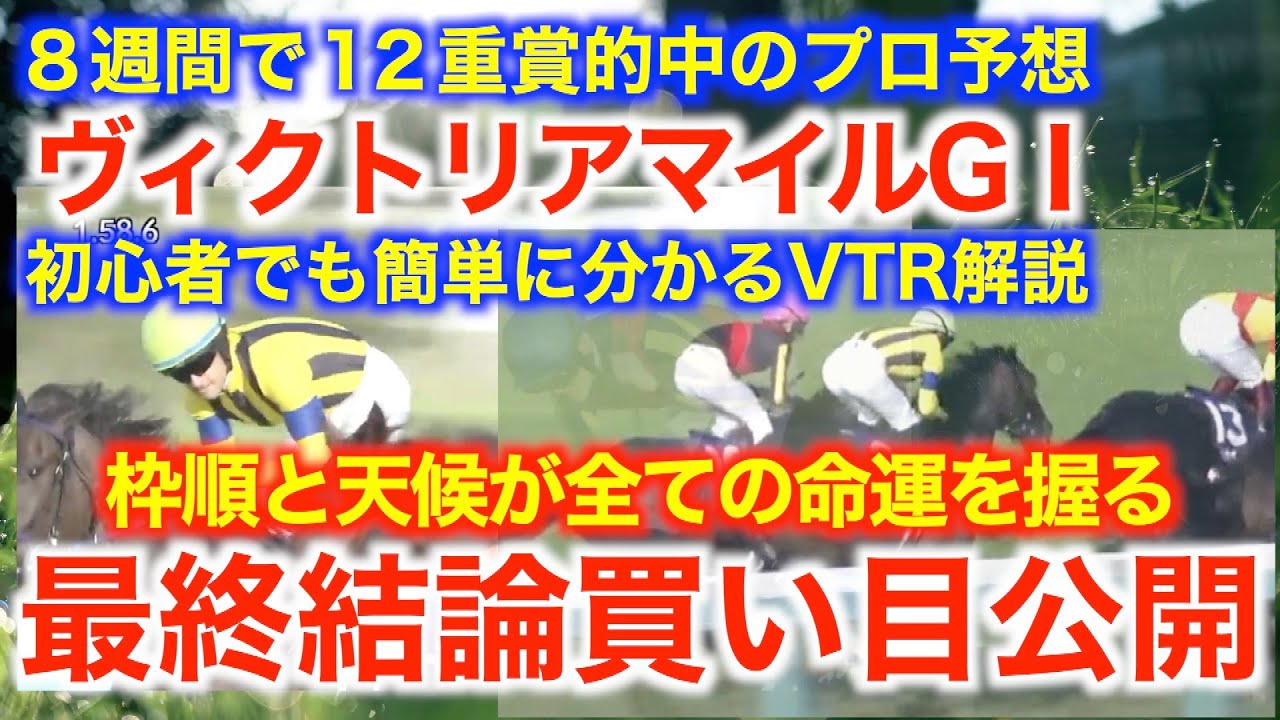 ヴィクトリアマイル最終結論！８週間で１２重賞的中のプロ予想公開！初心者でも簡単に分かるVTR解説！