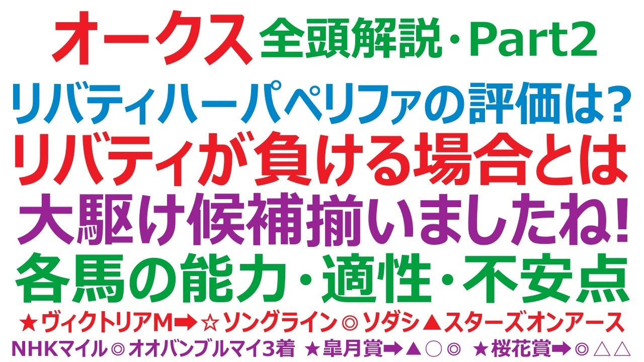 オークス2023・全頭解説・Part2　リバティアイランド、ハーパー、ペリファーニア。各馬の評価はどうなの？ リバティアイランドが負ける場合とは。