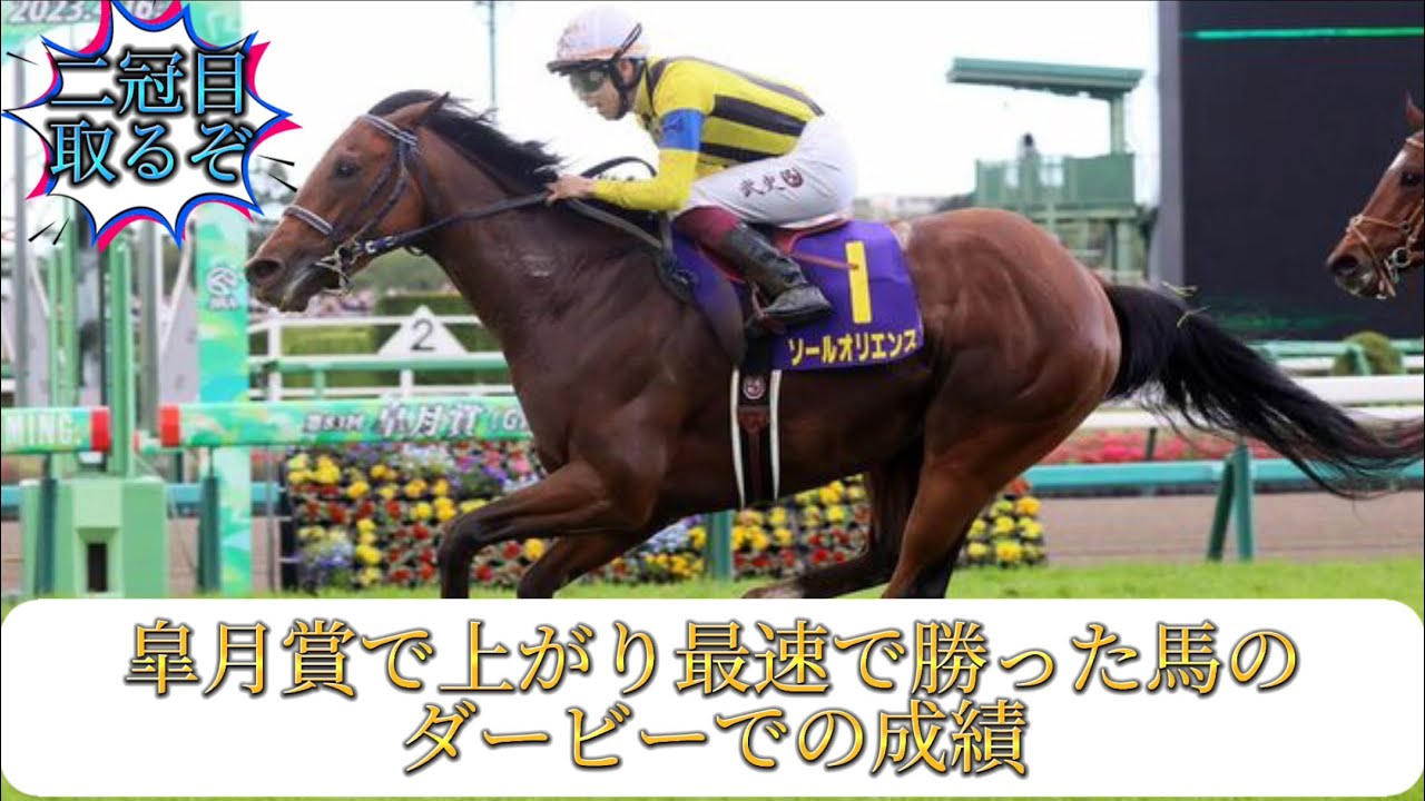 皐月賞で上がり最速で勝った馬のダービーの成績がやばい