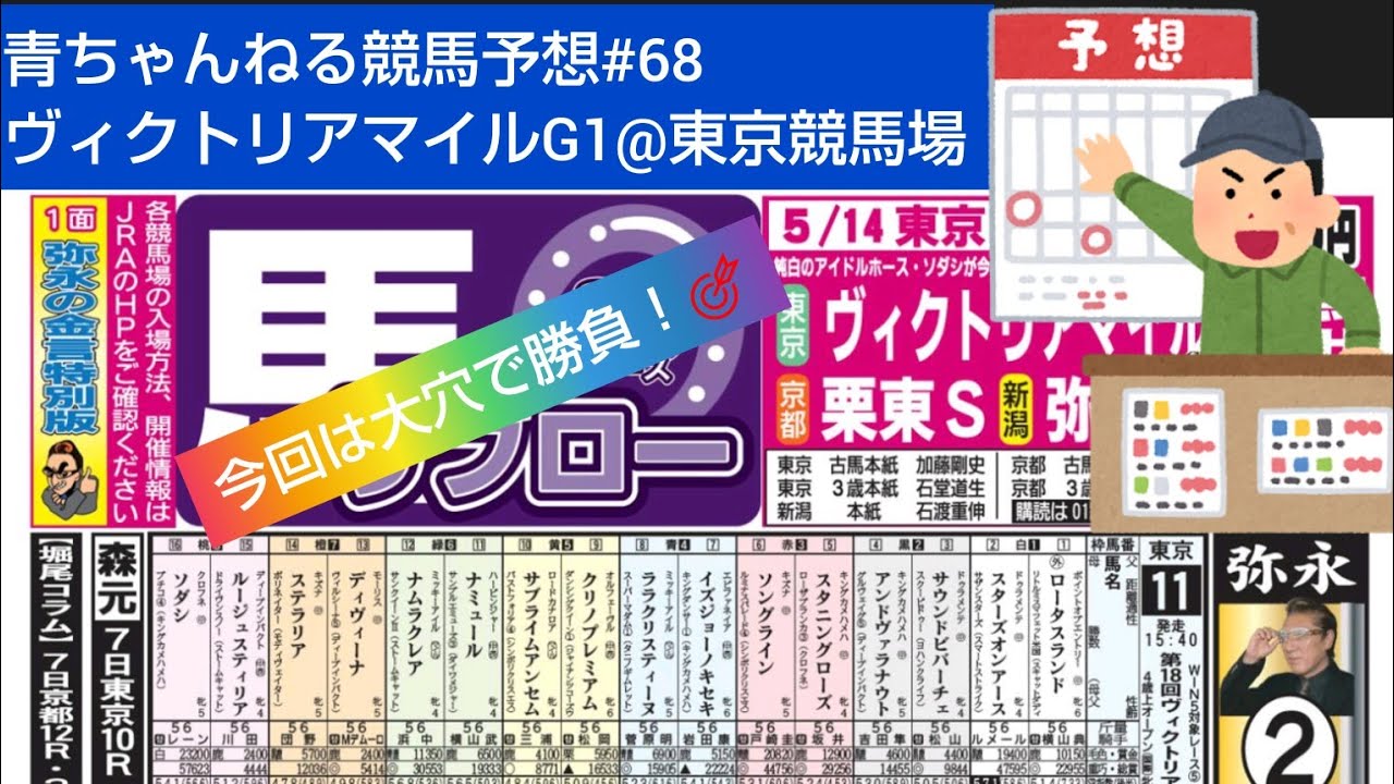 【競馬予想#68】2023年5月16日ヴィクトリアマイルG1芝1,600m@東京競馬場