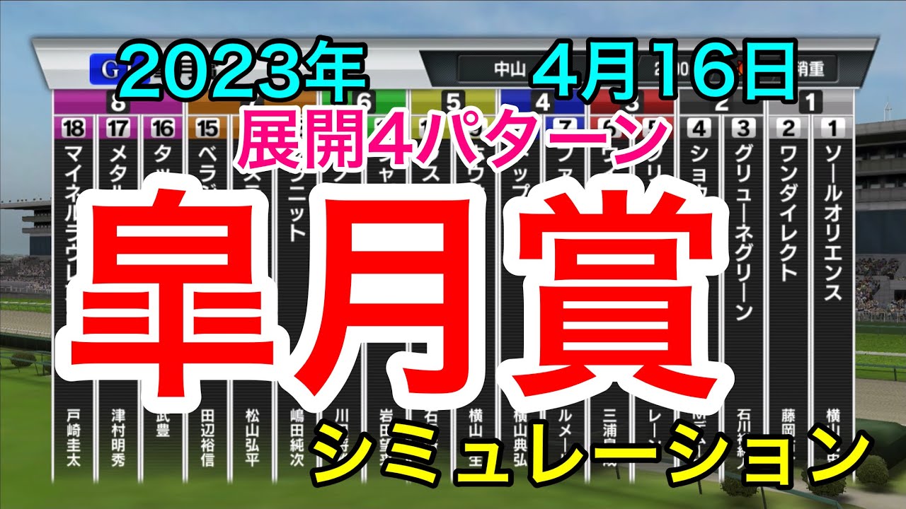 皐月賞2023 シミュレーション 《展開4パターン》【 競馬予想 】【 皐月賞2023予想 】