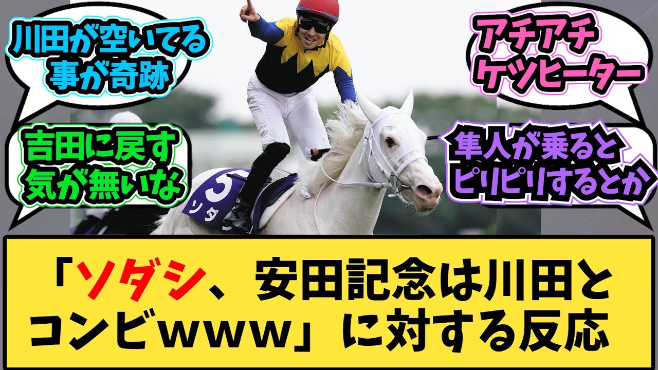 【競馬】「ソダシ、安田記念は川田とコンビｗｗｗ」に対する反応【反応集】