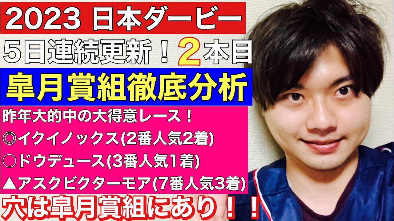 【競馬予想　日本ダービー2023】皐月賞組徹底分析！東京優駿5日連続更新2本目！昨年的中の大得意レース！穴は皐月賞組にあり！！ソールオリエンスの二冠は！？