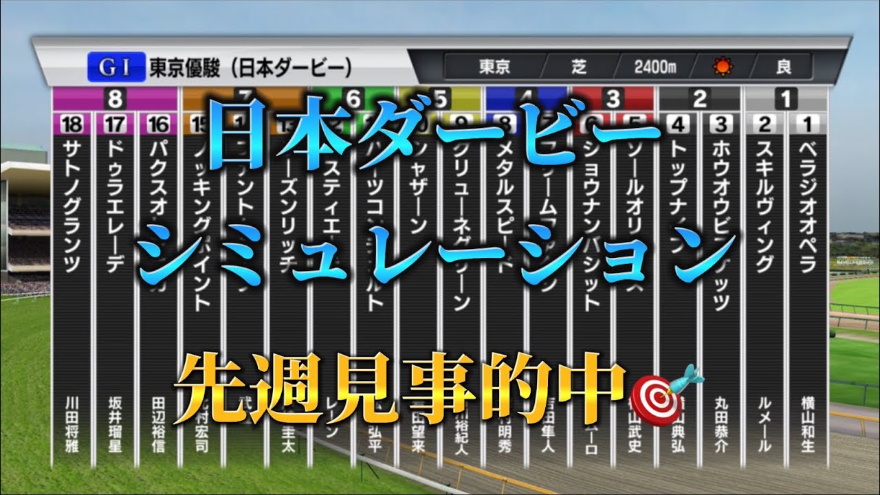 日本一当たる！？日本ダービー2023 シミュレーション