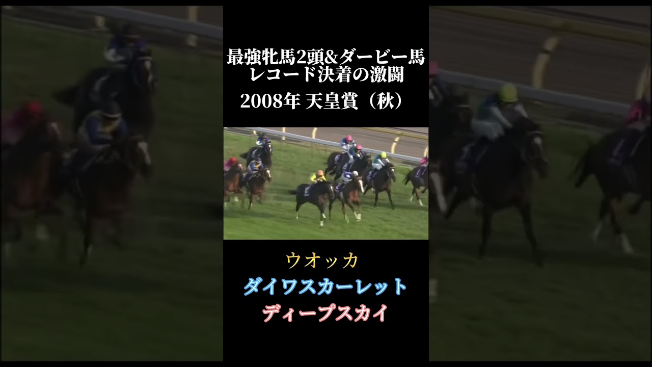2008年 天皇賞（秋）　最強牝馬2頭とダービー馬レコード決着の激闘　#shorts  #ウオッカ　#ダイワスカーレット  #競馬 　#武豊 #ディープスカイ
