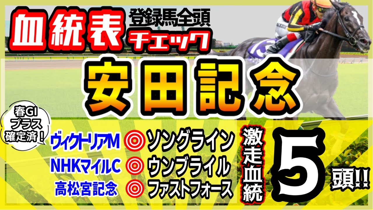 【安田記念2023】穴馬のプラス血統、人気馬のマイナス血統、過去15回徹底検証！高評価5頭！
