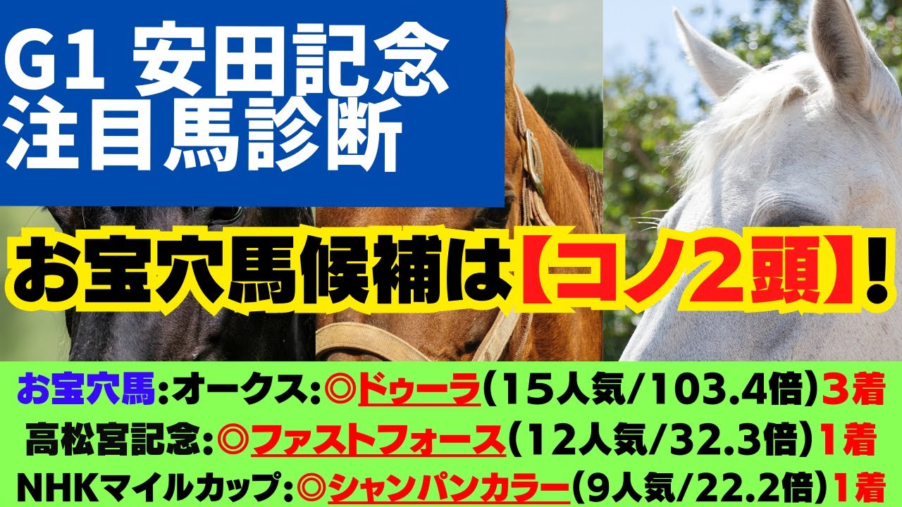 【G1 安田記念 2023 注目馬診断】【🤩お宝穴馬候補】は、想定２桁人気の【コノ２頭】です‼