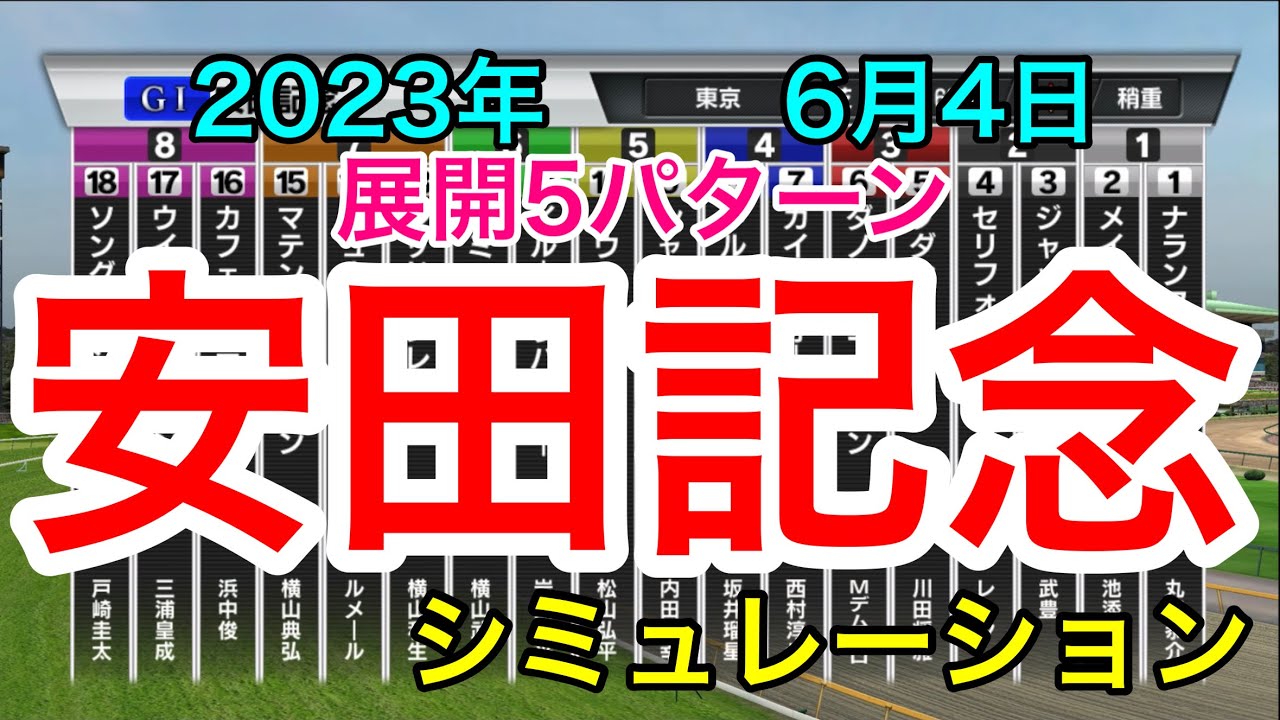 安田記念2023 シミュレーション 《展開5パターン》【 競馬予想 】【 安田記念2023予想 】