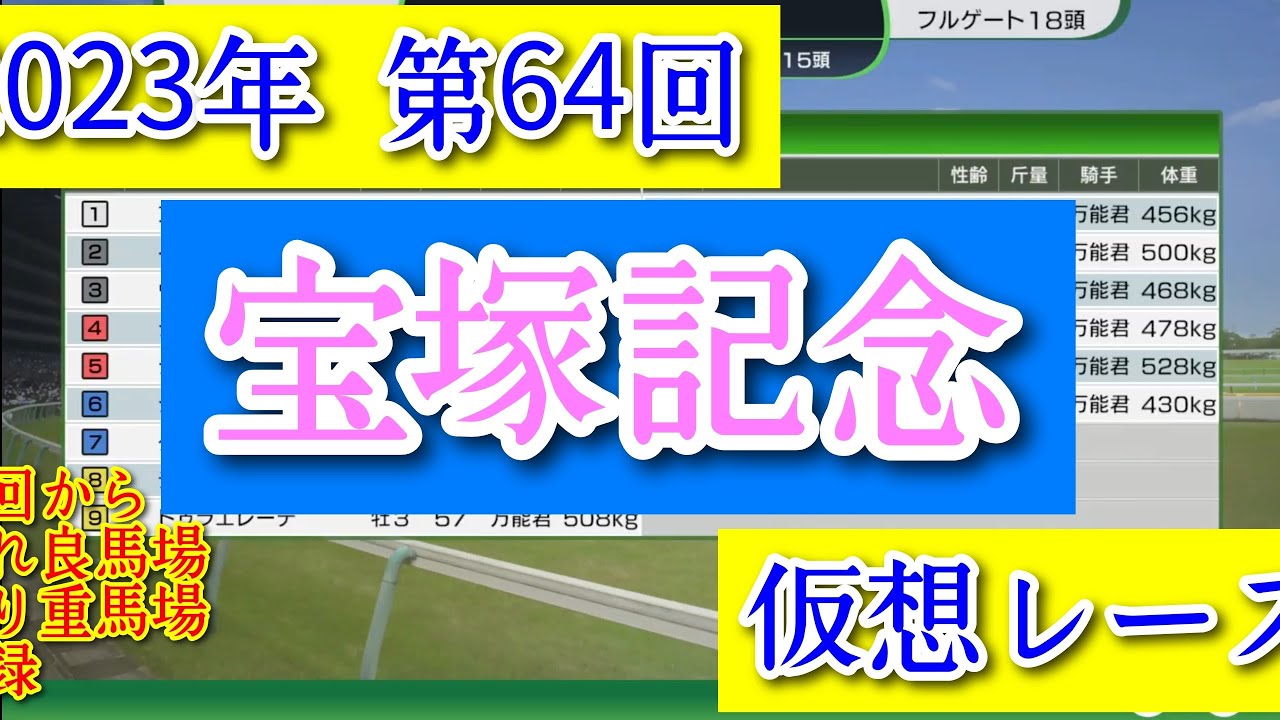 2023年 第64回 宝塚記念 仮想レース 今回から晴れ良馬場と曇重馬場を収録 コーエーテクモゲームス ウイニングポスト10