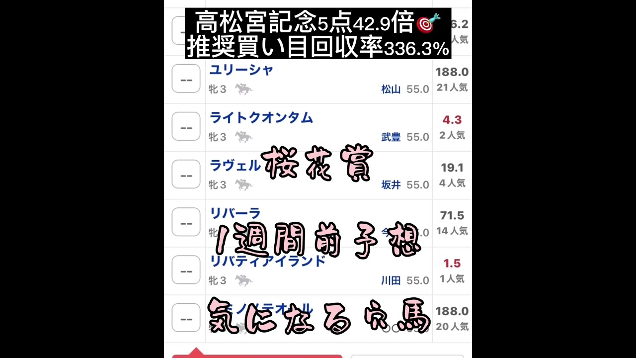 【桜花賞2023予想】 #競馬予想 #桜花賞 #桜花賞2023 #リバティアイランド#shorts