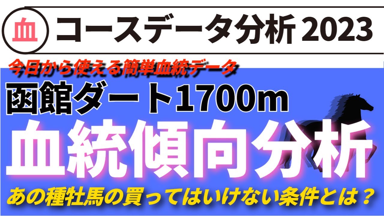 【コースデータ分析】函館ダート1700m血統傾向分析2023年最新版！好成績注目種牡馬と産駒の買い時ポイント徹底分析！ #競馬