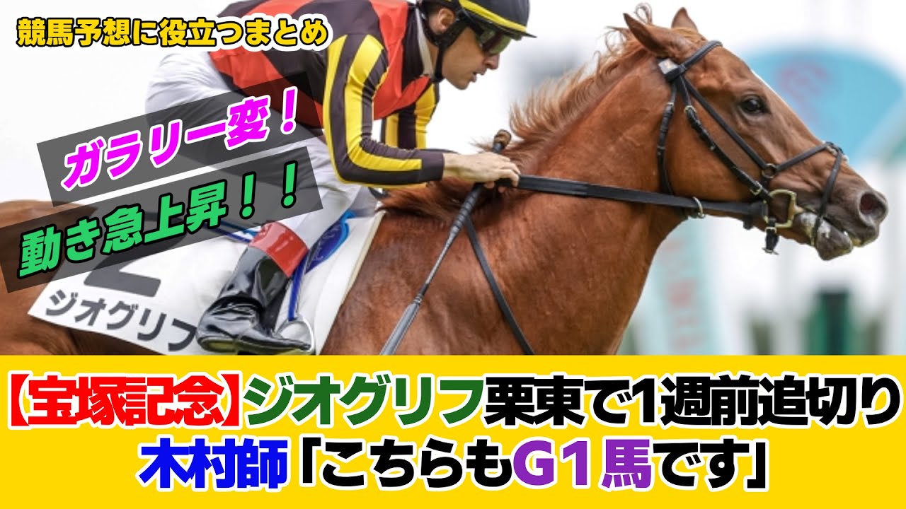 【宝塚記念】ジオグリフ1週前追い切りでガラリ一変！木村調教師絶賛「イクイノックスだけじゃなくウチにはジオグリフもいます！」【みんなの反応】