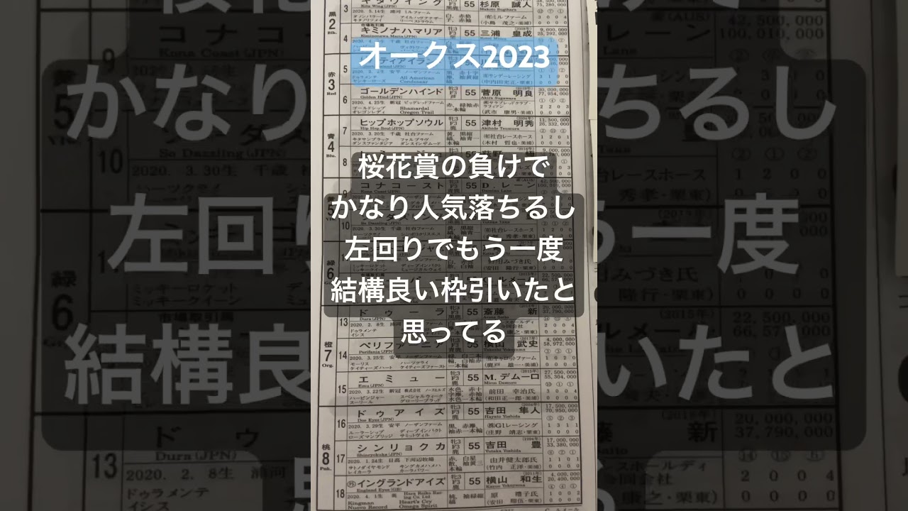 #オークス2023 #競馬 #競馬予想 #優駿牝馬