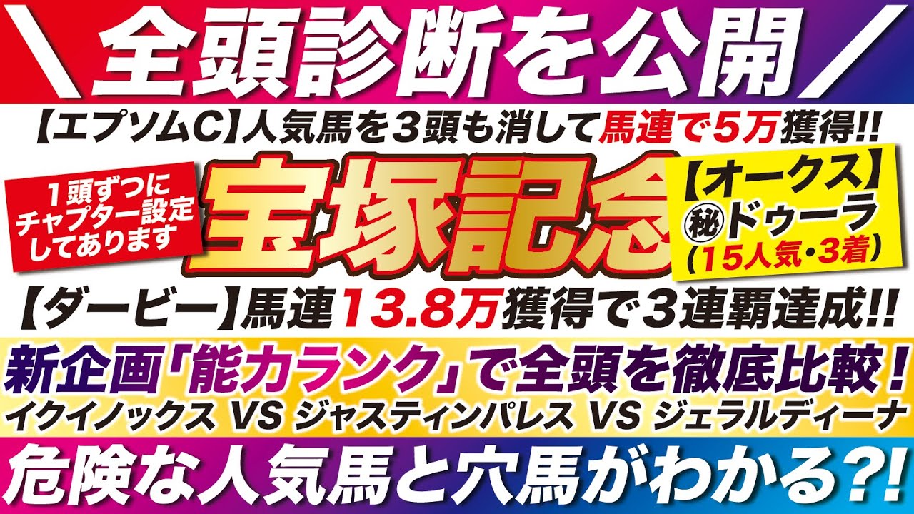 宝塚記念 2023【予想】えっ、あの馬にまさかの弱点？！イクイノックス VS ジャスティンパレス VS ジェラルディーナなど！全頭診断で危険な人気馬と穴馬がわかる？！