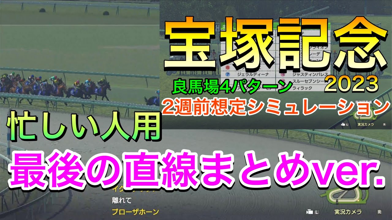 【忙しい人用】 宝塚記念2023 2週前想定シミュレーション 《直線まとめver.》【 競馬予想 】【 宝塚記念2023予想 】