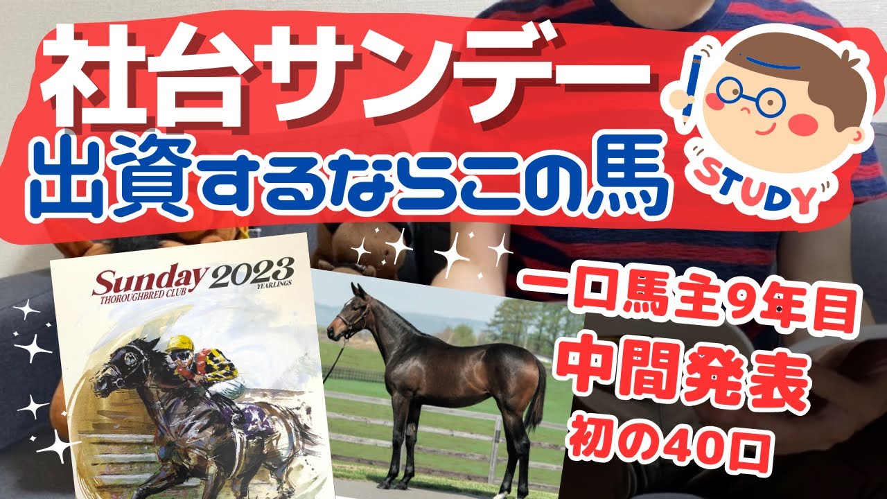 【一口馬主】社台サンデー募集馬！出資するなら？中間発表！初めての４０口…ブリックスアンドモルタル、サトノクラウン、サートゥルナーリア、ゴルシ