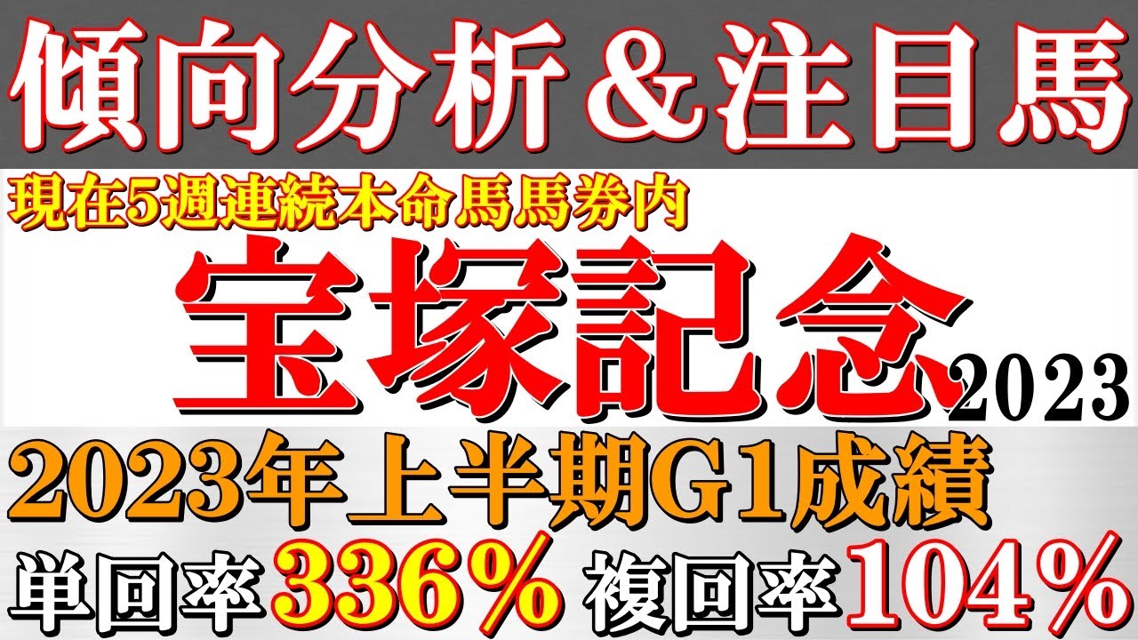 【宝塚記念2023 予想】現在５週連続本命馬馬券内！過去の傾向から見える強調材料および割引材料とは？レース傾向と実績から好走に期待できるローテの注目馬＆データ推奨馬を発表！