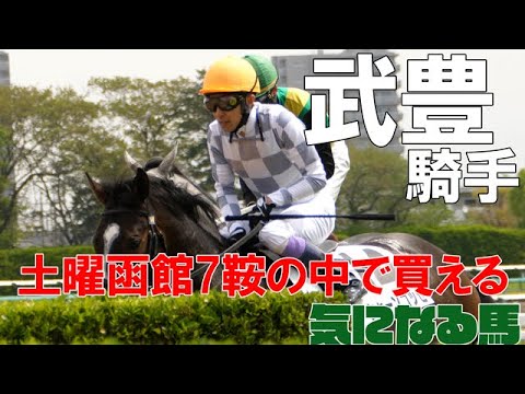 【武豊】今週末は土曜函館7鞍、日曜阪神4鞍！土曜函館で気になる馬は