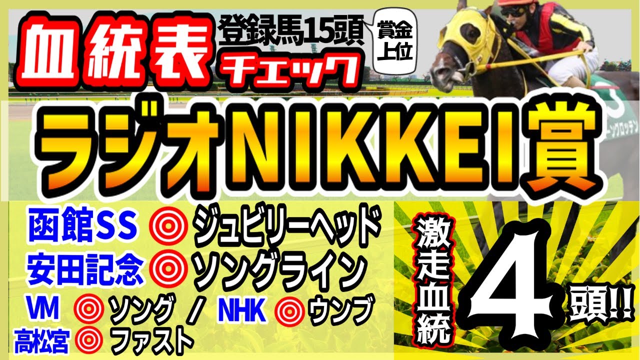 【ラジオNIKKEI賞2023】2022◎ショウナンマグマ！穴馬のプラス血統、人気馬のマイナス血統、全頭チェック！高評価4頭！