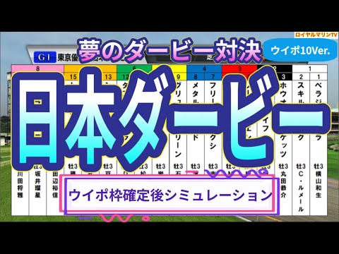 【枠確定後】【ウイポ10Ver.】【日本ダービー2023】【東京優駿2023】ウイポ枠確定後シミュレーション ソールオリエンス スキルヴィング ファントムシーフ タスティエーラ #1974
