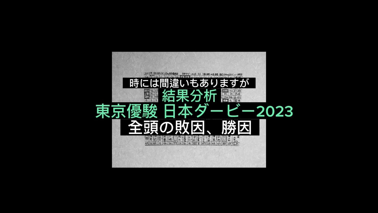 結果分析「東京優駿 日本ダービー2023」全頭の敗因、勝因。レース回顧。