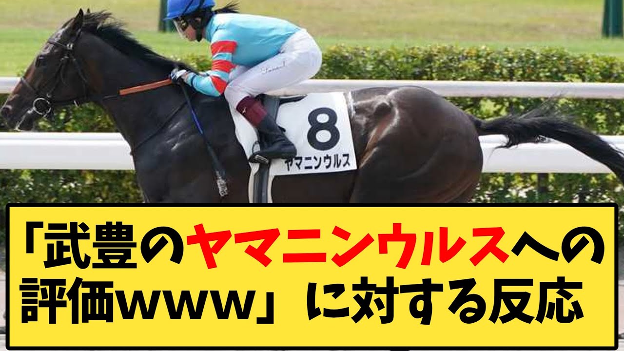 【競馬】「武豊のヤマニンウルスへの評価www」に対する反応【反応集】