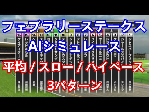【競馬】フェブラリーステークス 2023 AIシミュレーション【平均ペース／スローペース／ハイペース3連発】