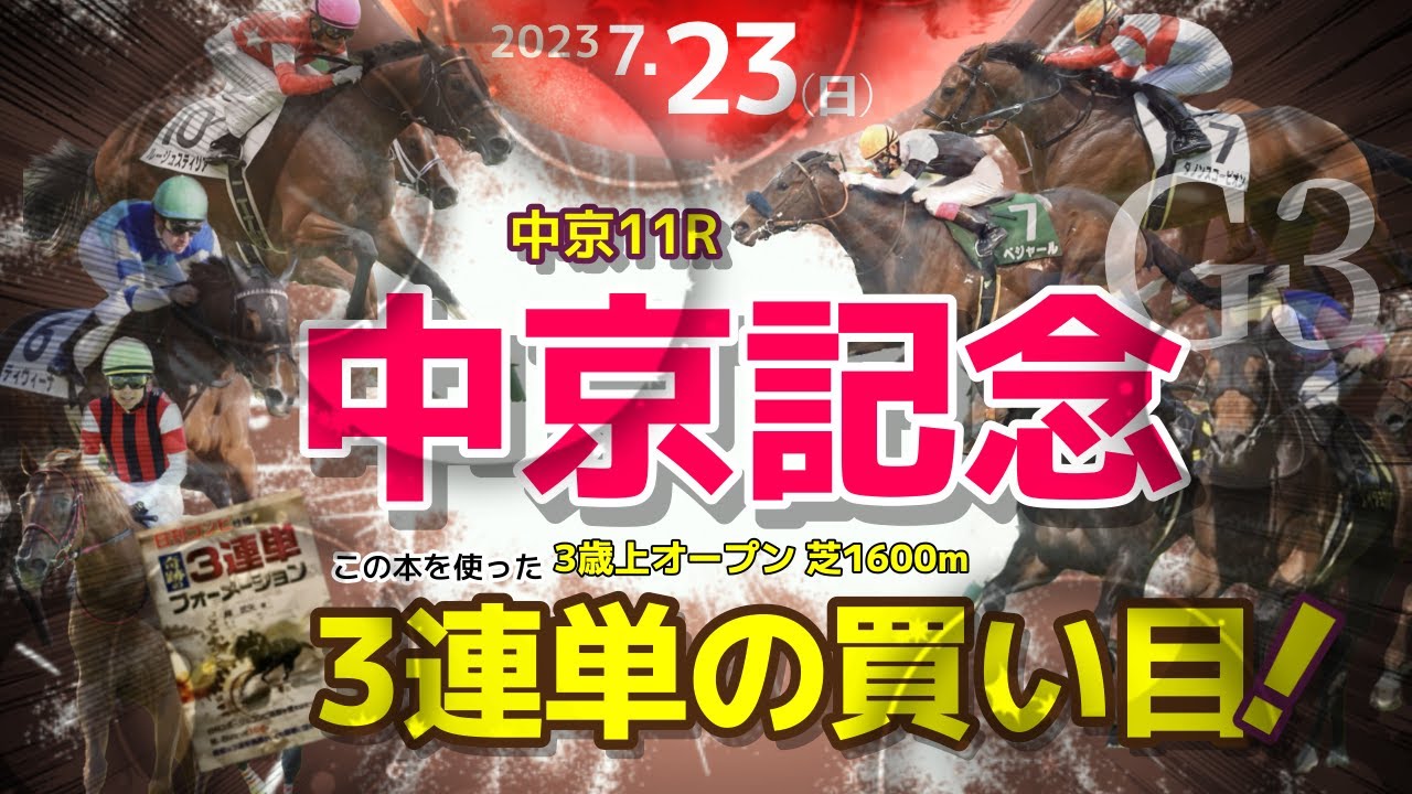 中京11R 【2023中京記念G3】の3連単の買い目と過去5年のデータ