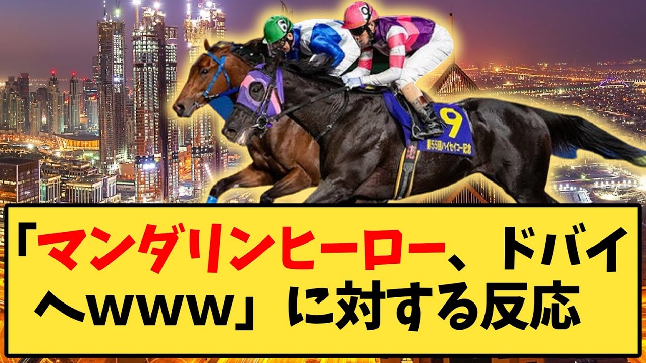【競馬】「マンダリンヒーロー、ドバイへｗｗｗ」に対する反応ｗｗｗ【反応集】