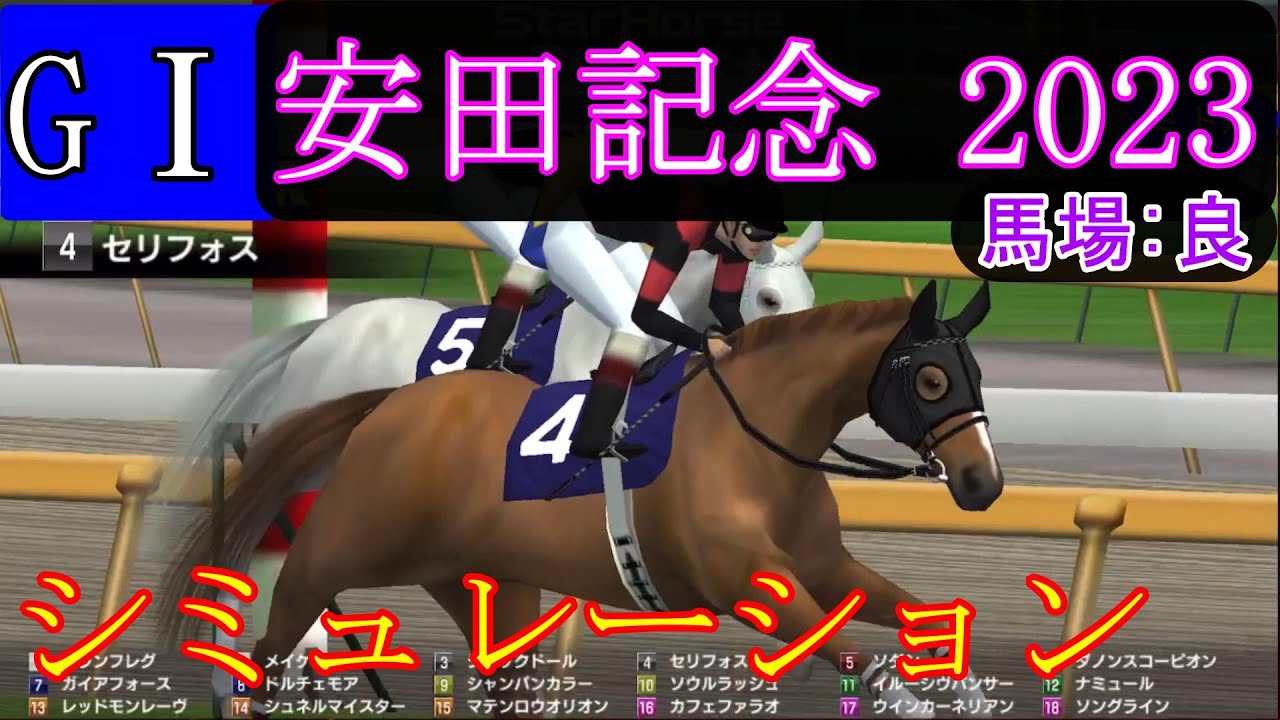 【競馬】G１ 安田記念  2023　シミュレーション　予想　天候『晴』　馬場状態『良』