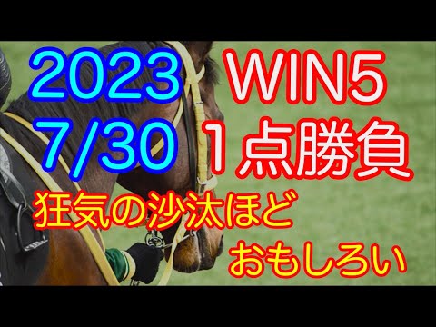 訂正あり【WIN5 1点勝負 2023.7.30】親父の挑戦&お遊び《狂気の沙汰ほどおもしろい🤣》