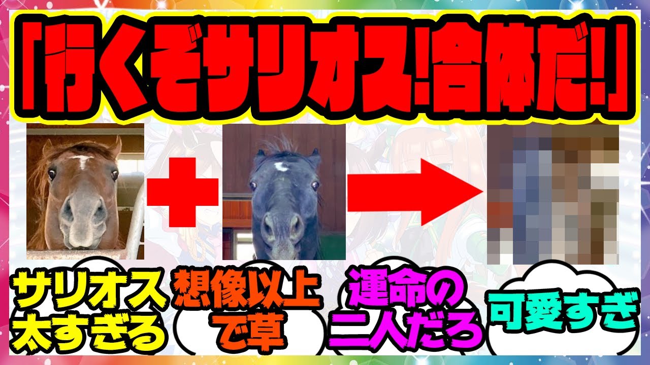 「行くぞサリオス！！合体だ！！！」に対するみんなの反応集 まとめ ウマ娘プリティーダービー レイミン 競馬