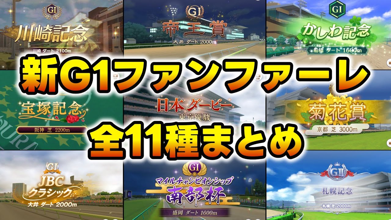 【ウマ娘】新G1・重賞ファンファーレ全11種まとめ【JRA・地方競馬版】