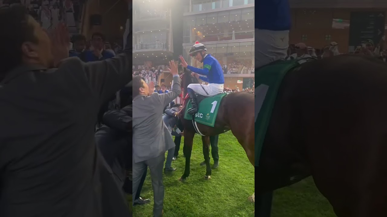 🙌🏻 High fives for Bathrat Leon’s jockey Ryusei Sakai! #TheSaudiCup