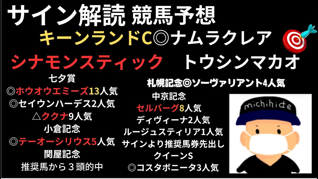 新潟記念2023のサイン競馬予想。パート１